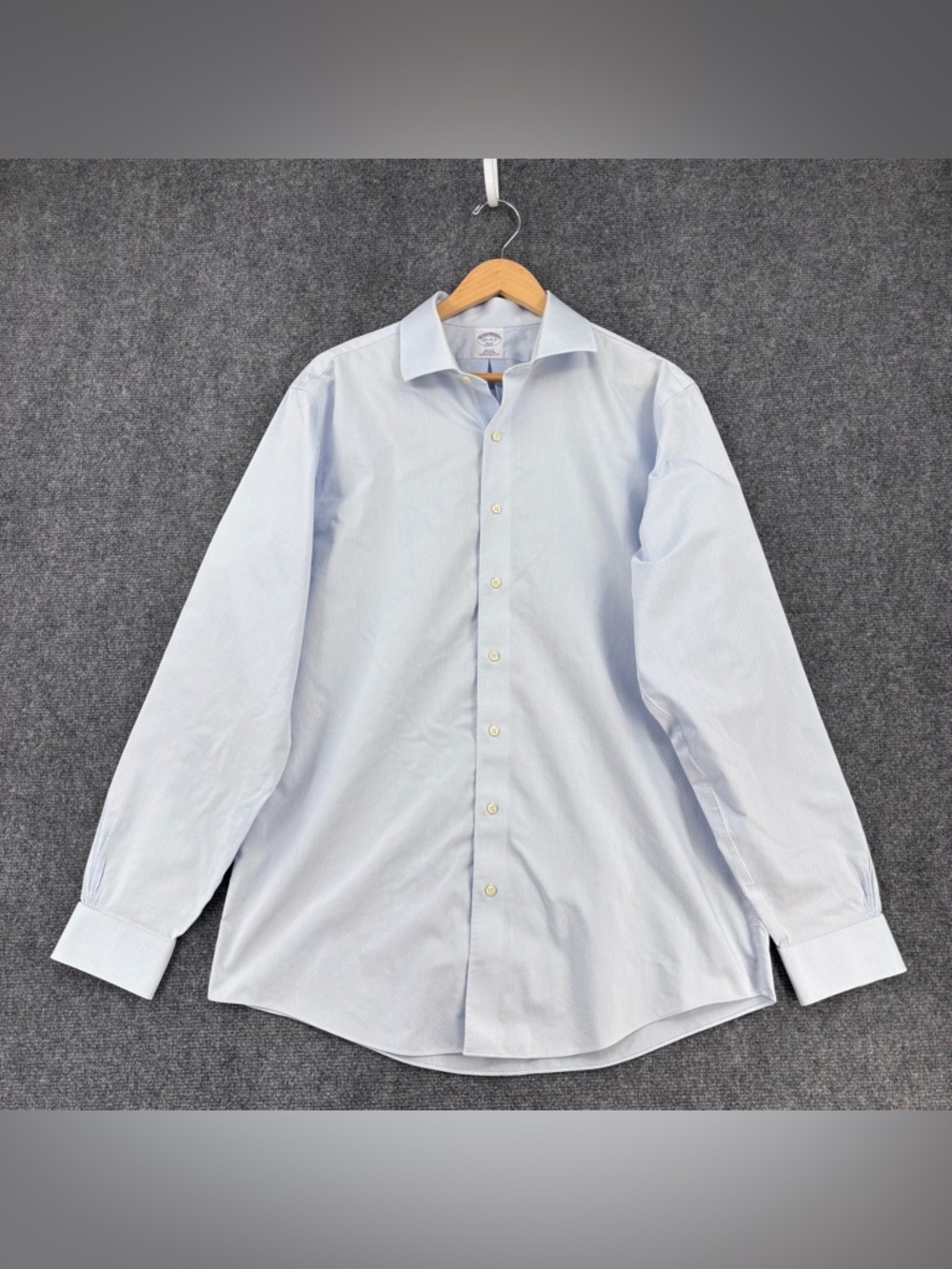 Brooks Brothers 346 Blue Slim Fit Non Iron Men’s 16.5 Cotton Button Up Shirt